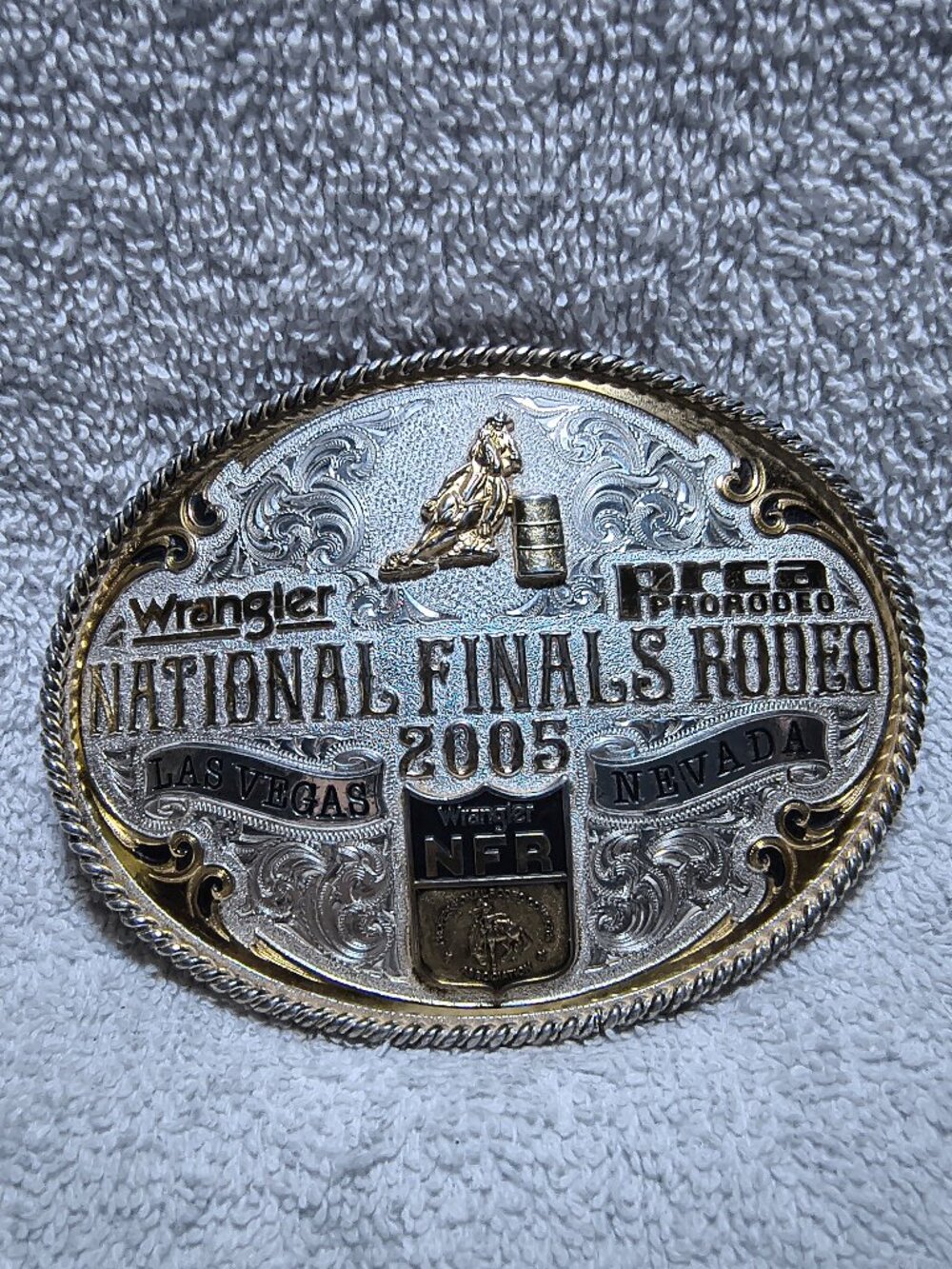 Wrangler Nation Finals NFR 2005 Las Vegas PRCA Pro Rodeo Buckle LE Barrel Race